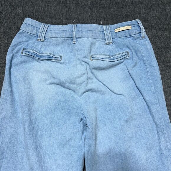 Pilcro And The Letterpress Wide Leg Pants Light Wash Size 27 Blue Cotton Linen - Picture 12 of 13
